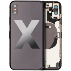 Back Housing W/ Small Components Pre-Installed Compatible For iPhone X (Used OEM Pull: Grade A) (Space Gray)