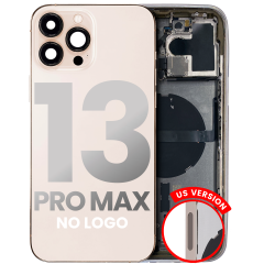 Back Housing W/ Small Components Pre-Installed Compatible For iPhone 13 Pro Max (US Version) (No Logo) (Aftermarket Plus) (Gold)