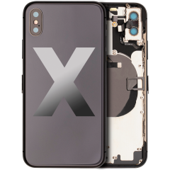 Back Housing W/ Small Components Pre-Installed Compatible For iPhone X (Used OEM Pull: Grade B) (Space Gray)