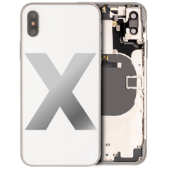 Back Housing W/ Small Components Pre-Installed Compatible For iPhone X (Used OEM Pull: Grade B) (Silver)