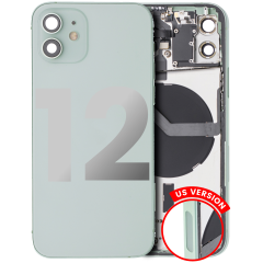 Back Housing W/ Small Components Pre-Installed Compatible For iPhone 12 (US Version) (Used OEM Pull: Grade C) (Green)