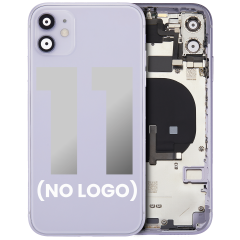 Back Housing W/ Small Components Pre-Installed Compatible For iPhone 11 (No Logo) (Aftermarket Plus) (Purple)