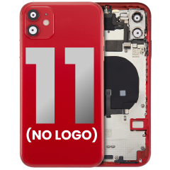 Back Housing W/ Small Components Pre-Installed Compatible For iPhone 11 (No Logo) (Aftermarket Plus) (Red)