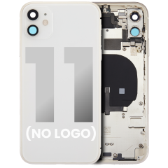 Back Housing W/ Small Components Pre-Installed Compatible For iPhone 11 (No Logo) (Aftermarket Plus) (White)