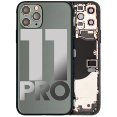 Back Housing W/ Small Components Pre-Installed Compatible For iPhone 11 Pro (Used OEM Pull: Grade B) (Midnight Green)