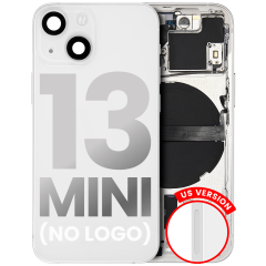 Back Housing W/ Small Components Pre-Installed Compatible For iPhone 13 Mini (US Version) (No Logo) (Aftermarket Plus) (Starlight)