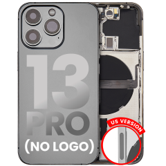 Back Housing W/ Small Components Pre-Installed Compatible For iPhone 13 Pro (US Version) (No Logo) (Aftermarket Plus) (Graphite)
