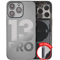 Back Housing W/ Small Components Pre-Installed Compatible For iPhone 13 Pro (US Version) (Used OEM Pull: Grade B) (Graphite)