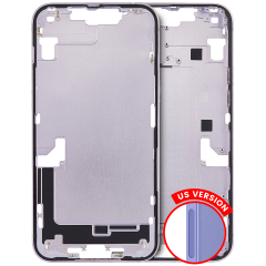 Mid-Frame Housing With Power And Volume Button Compatible For iPhone 14 Plus (US Version) (Used OEM Pull: Grade A) (Purple)