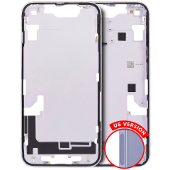 Mid-Frame Housing With Power And Volume Button Compatible For iPhone 14 (US Version) (Used OEM Pull: Grade A) (Purple)