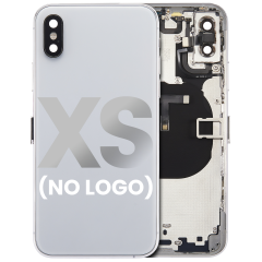 Back Housing W/ Small Components Pre-Installed Compatible For iPhone XS (No Logo) (Aftermarket Plus) (Silver)