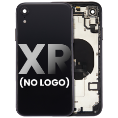 Back Housing W/ Small Components Pre-Installed Compatible For iPhone XR (No Logo) (Aftermarket Plus) (Space Gray)
