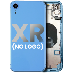 Back Housing W/ Small Components Pre-Installed Compatible For iPhone XR (No Logo) (Aftermarket Plus) (Blue)