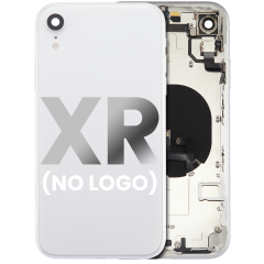 Back Housing W/ Small Components Pre-Installed Compatible For iPhone XR (No Logo) (Aftermarket Plus) (Silver)
