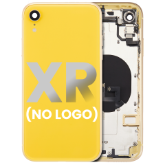 Back Housing W/ Small Components Pre-Installed Compatible For iPhone XR (No Logo) (Aftermarket Plus) (Yellow)