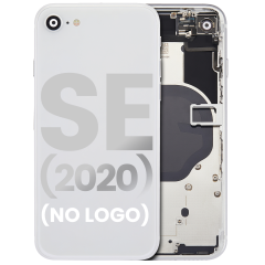 Back Housing W/ Small Components Pre-Installed Compatible For iPhone SE (2020) (No Logo) (Aftermarket Plus) (White)