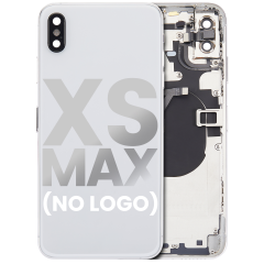 Back Housing W/ Small Components Pre-Installed Compatible For iPhone XS Max (No Logo) (Aftermarket Plus) (Silver)