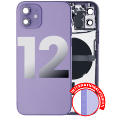 Back Housing W/ Small Components Pre-Installed Compatible For iPhone 12 (International Version) (Used OEM Pull: Grade C) (Purple)