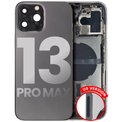 Back Housing W/ Small Components Pre-Installed Compatible For iPhone 13 Pro Max (US Version) (Used OEM Pull: Grade A) (Graphite)