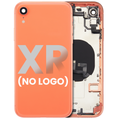 Back Housing W/ Small Components Pre-Installed Compatible For iPhone XR (No Logo) (Aftermarket Plus) (Coral)
