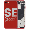 Back Housing W/ Small Components Pre-Installed Compatible For iPhone SE (2022) (Used OEM Pull: Grade A) (Red)
