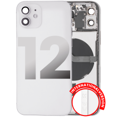 Back Housing W/ Small Components Pre-Installed Compatible For iPhone 12 (International Version) (Used OEM Pull: Grade A) (White)