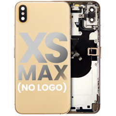 Back Housing W/ Small Components Pre-Installed Compatible For iPhone XS Max (No Logo) (Aftermarket Plus) (Gold)