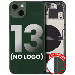 Back Housing W/ Small Components Pre-Installed Compatible For iPhone 13 (No Logo) (Aftermarket Plus) (US Version) (Green)