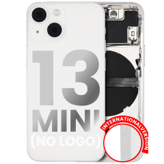 Back Housing W/ Small Components Pre-Installed Compatible For iPhone 13 Mini (No Logo) (Aftermarket Plus) (International Version) (Starlight)