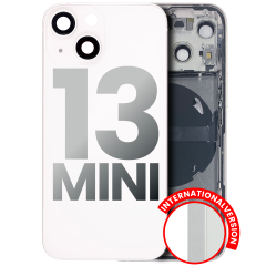 Back Housing W/ Small Components Pre-Installed Compatible For iPhone 13 Mini (International Version) (Used OEM Pull: Grade C) (Starlight)