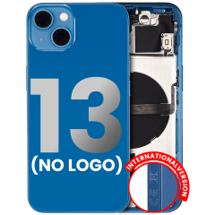 Back Housing W/ Small Components Pre-Installed Compatible For iPhone 13 (No Logo) (Aftermarket Plus) (International Version) (Blue)