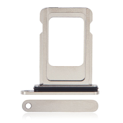 Single Sim Card Tray Compatible For iPhone 15 Pro / 15 Pro Max (White Titanium)