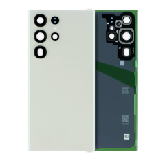 Back Cover Glass With Camera Lens Compatible For Samsung Galaxy S23 Ultra (Service Pack) (Cream)