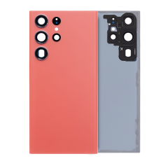 Back Cover Glass With Camera Lens Compatible For Samsung Galaxy S23 Ultra (Service Pack) (Red)