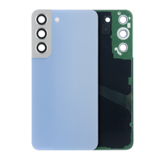 Back Cover Glass With Camera Lens Compatible For Samsung Galaxy S22 (Service Pack) (Sky Blue)