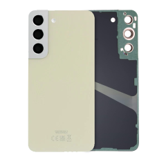 Back Cover Glass With Camera Lens Compatible For Samsung Galaxy S22 (Service Pack) (Cream)