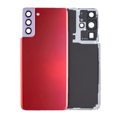 Back Cover Glass With Camera Lens Compatible For Samsung Galaxy S21 Plus (Service Pack) (Phantom Red)