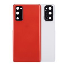 Back cover Glass With Camera Lens Compatible For Samsung Galaxy S20 FE 5G (Aftermarket Plus) (Cloud Red)