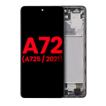 OLED Assembly With Frame Compatible For Samsung A72 (A725 / 2021) (6.67") (Aftermarket Plus) (Awesome Black)