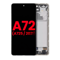 OLED Assembly With Frame Compatible For Samsung A72 (A725 / 2021) (6.67") (Aftermarket Plus) (Awesome White)
