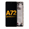 OLED Assembly With Frame Compatible For Samsung A72 (A725 / 2021) (Refurbished) (Awesome White)