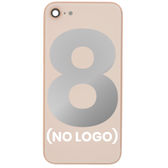 Back Cover Glass With Back Camera Lens Compatible For iPhone 8 (Aftermarket) (No Logo) (Gold)