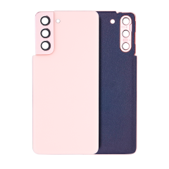 Back Cover Glass With Camera Lens Compatible For Samsung Galaxy S21 5G (No Logo) (Aftermarket Plus) (Phantom Pink)