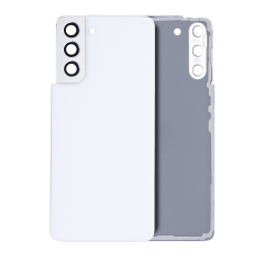 Back Cover Glass With Camera Lens Compatible For Samsung Galaxy S21 5G (No Logo) (Aftermarket Plus) (Phantom White)