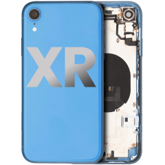 Back Housing W/ Small Components Pre-Installed Compatible For iPhone XR (Used OEM Pull: Grade C) (Blue)