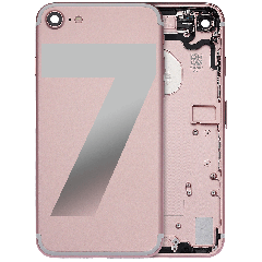 Back Housing W/ Small Components Pre-Installed Compatible For iPhone 7 (Used OEM Pull: Grade A) (Rose Gold)