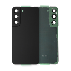 Back Cover Glass With Camera Lens Compatible Samsung Galaxy S22 5G (Service Pack) (Phantom Black)