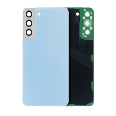 Back Cover Glass With Camera Lens Compatible For Samsung Galaxy S22 Plus 5G (No Logo) (Aftermarket Plus) (Sky Blue)