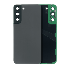 Back Cover Glass With Camera Lens Compatible For Samsung Galaxy S22 Plus 5G (No Logo) (Aftermarket Plus) (Graphite)