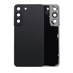 Back Cover Glass With Camera Lens Compatible For Samsung Galaxy S22 5G (No Logo) (Aftermarket Plus) (Phantom Black)